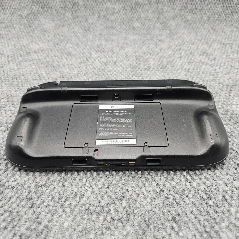 Nintendo Wii U GamePad Black WUP-010 Controller Gaming Power Cord (Tested Works)